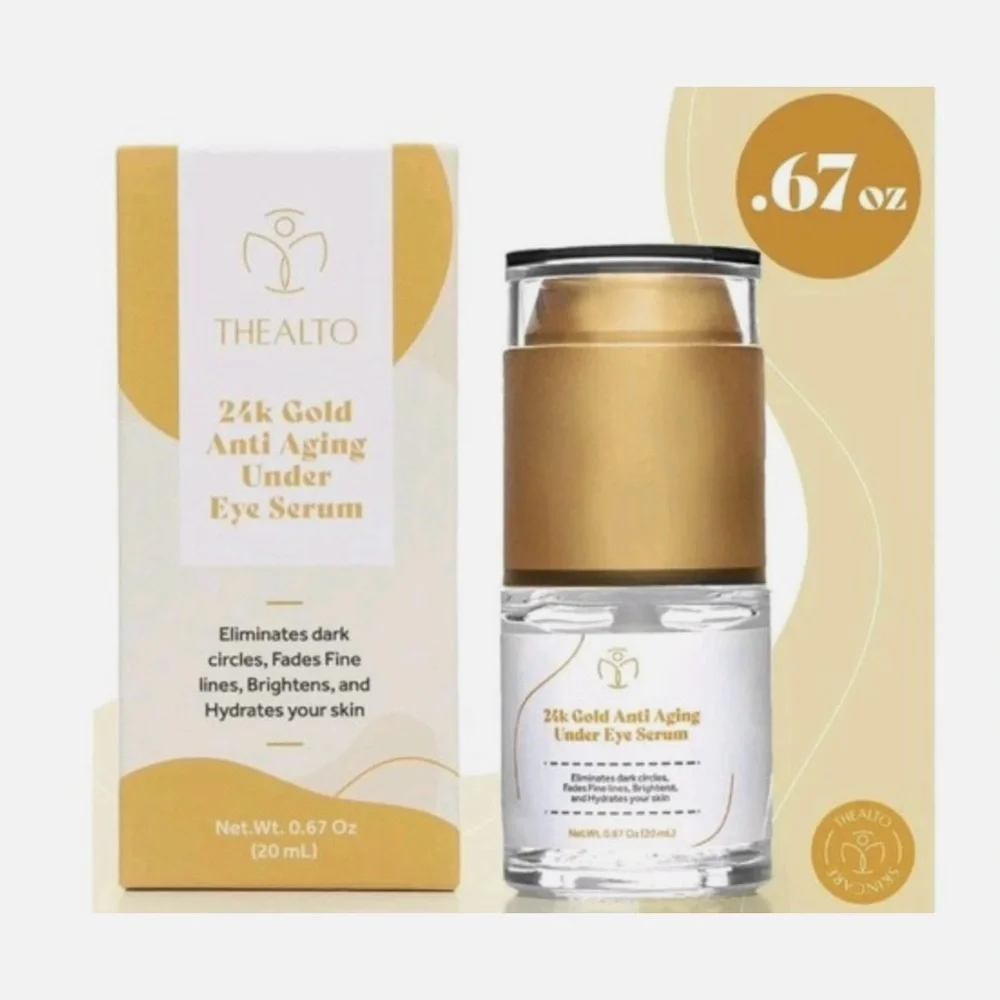 ✨ THEALTO 24K Gold Anti-Aging Under Eye Serum 20 mL | Dark Circles Fine Lines